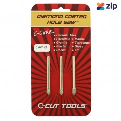 C-CUT TOOLS DCHS6T - 6mm 3 Pack Diamond Coated Hole Saw